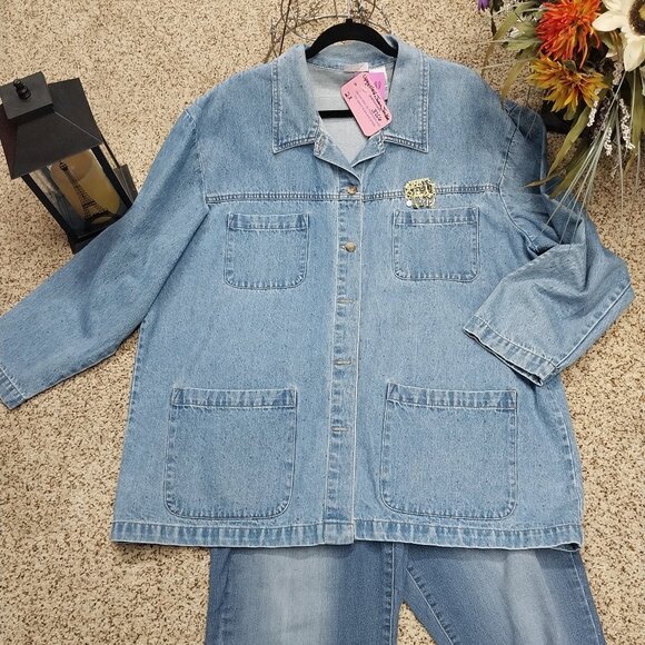 3756 Size 2X Upcycled Cabin Creek Denim Farm Jacket. - Picture 2 of 9